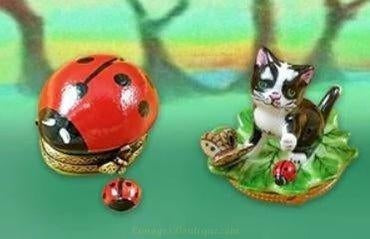 Lady Bugs & Furry Critters-Limoges Boxes Porcelain Figurines Gifts