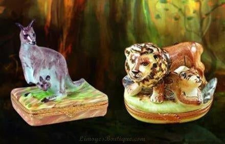 Wild Animals-Limoges Boxes Porcelain Figurines Gifts