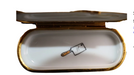 Three Blind Mice hand-painted Limoges porcelain box by Artoria, open view