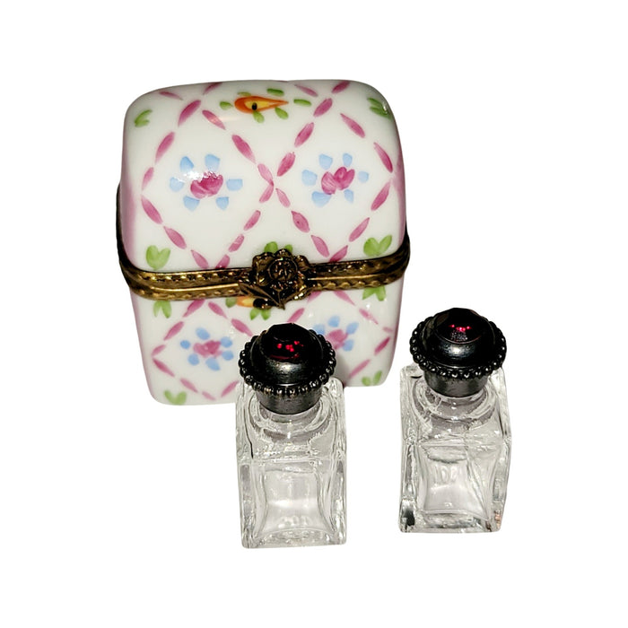 Two Perfume in Pink Trinket Box
