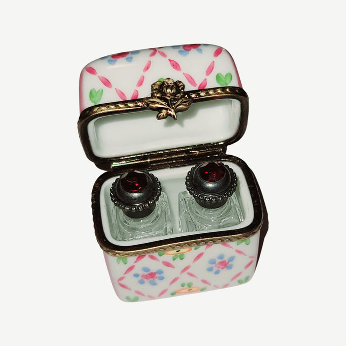 Two Perfume in Pink Trinket Box