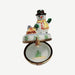 Christmas Snowman Waving Best Detail Limoges Box Figurine - Limoges Box Boutique