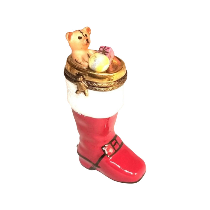Christmas Boot Stocking w Teddy Bear presents