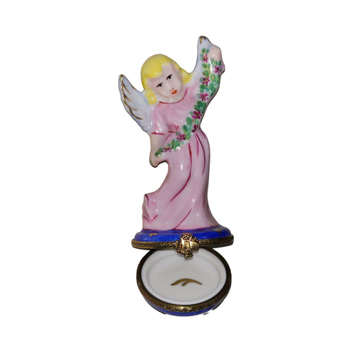 Hand-painted Blonde Angel Limoges box, French artistry for lovers of fine art