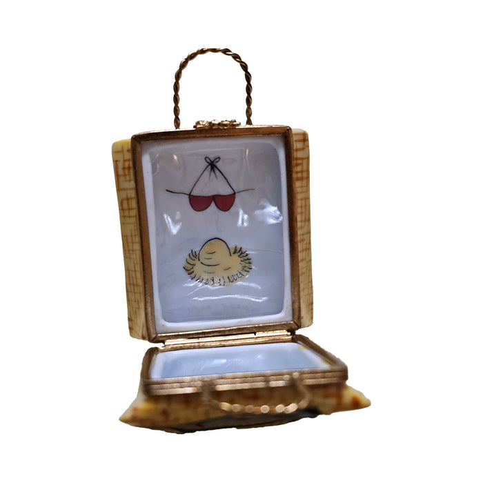 Beach Tote Limoges box painted by hand in Limoges, France, a gift to treasure