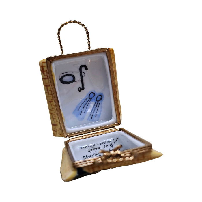 Collectible Beach Tote Limoges box with artisan brushwork