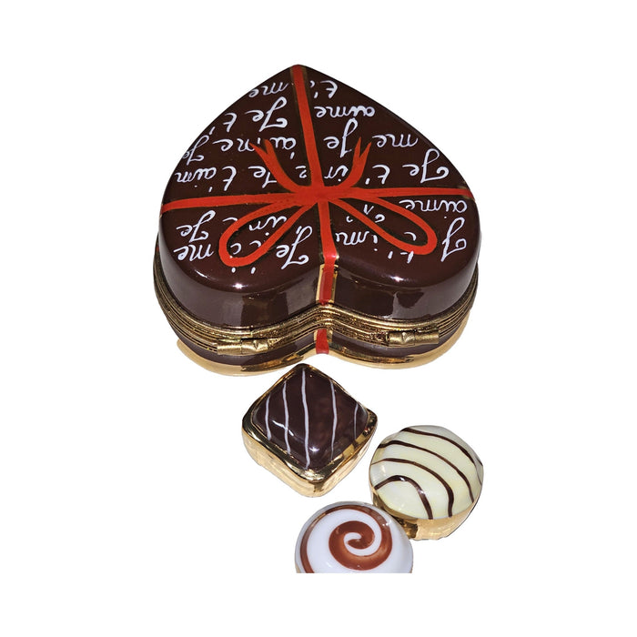 Gift idea for someone who loves France: Chocolate Heart with Chocolates Limoges box