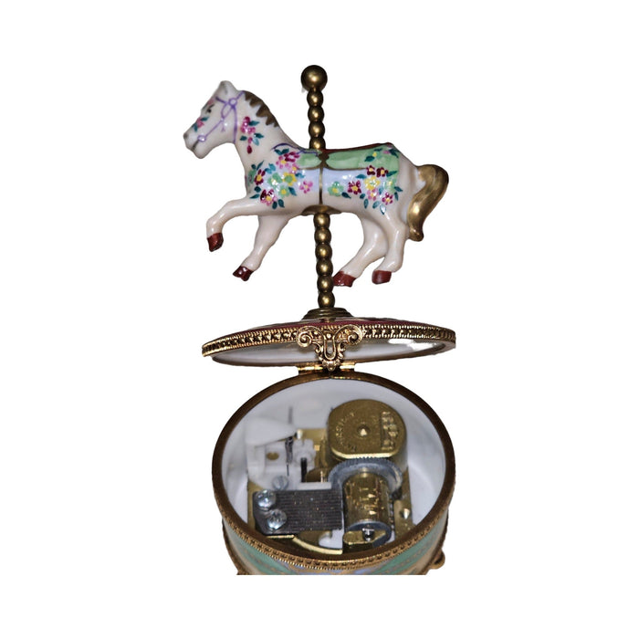 Artisan-painted Musical Horse Chopin Polonaise Limoges box from France, a cherished collectible
