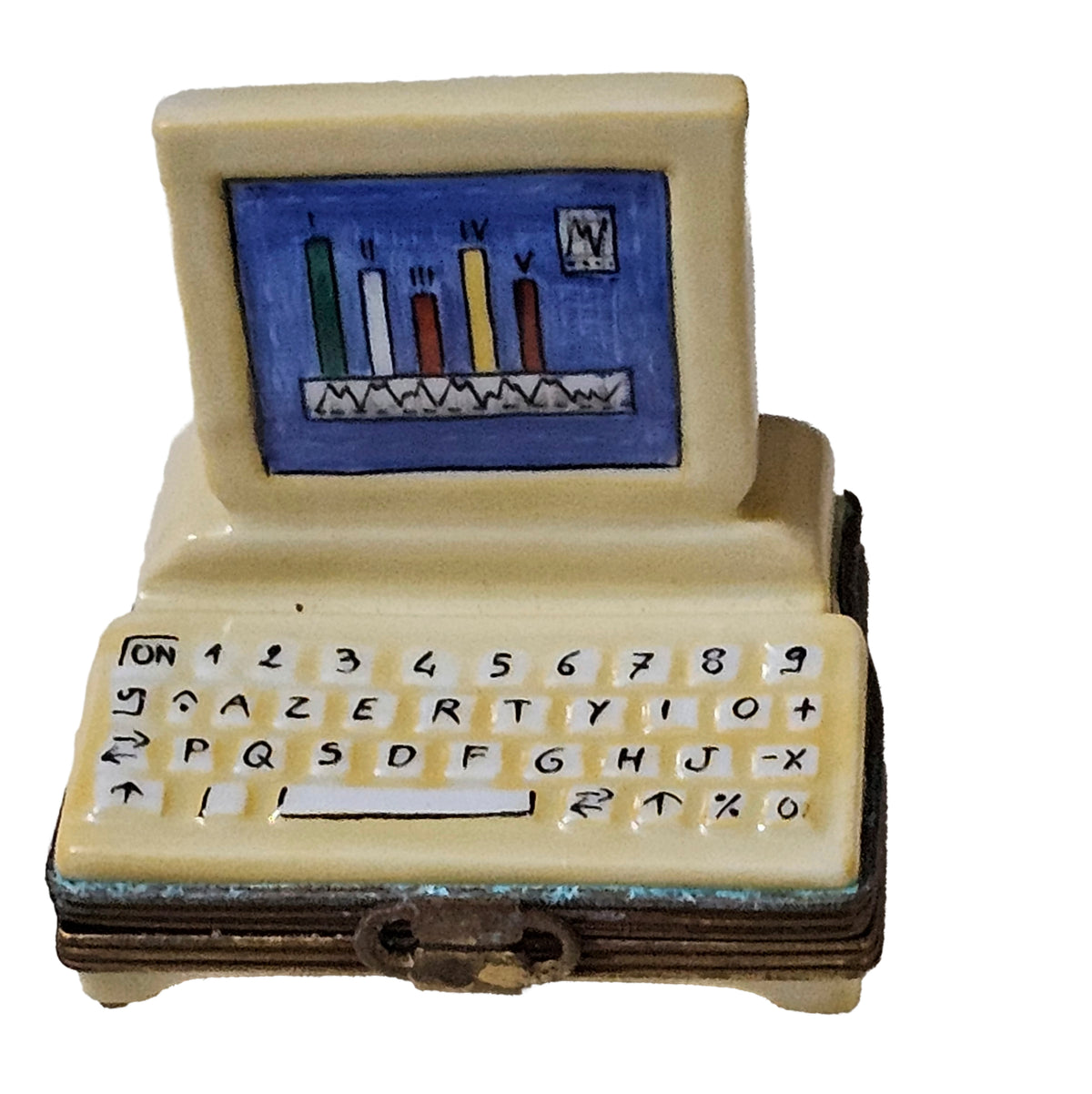 Charming Limoges Computer Box – Authentic French Porcelain