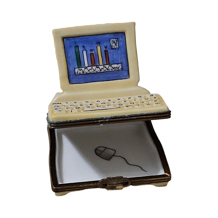 Charming Computer Limoges box painted by hand in Limoges, France, a gift to treasure
