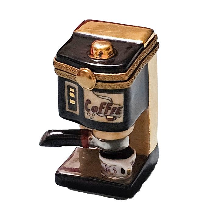 Gold Black Coffee Machine for Coffee Lovers Porcelain Limoges beverage Home French Trinket Box