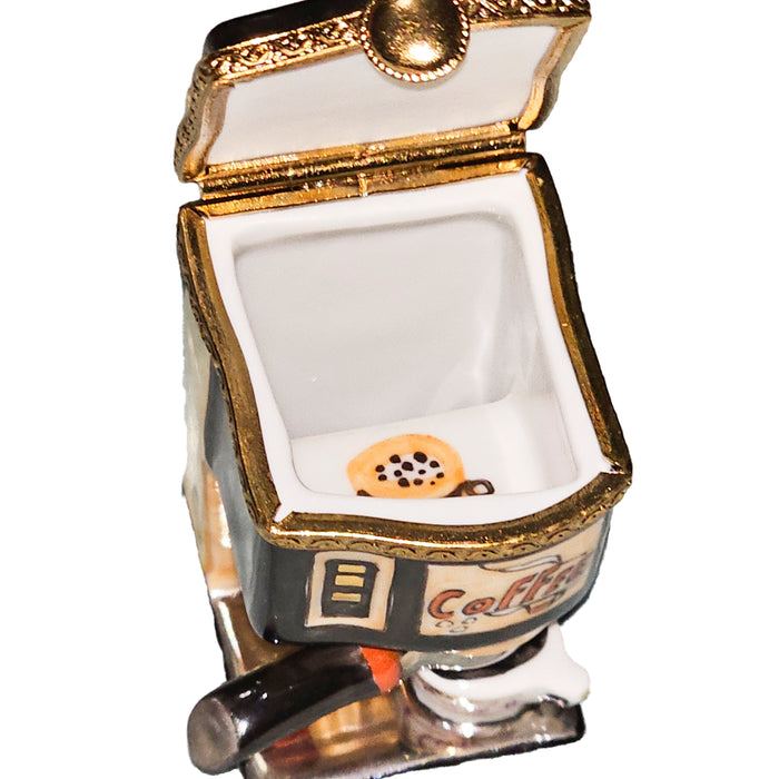 Gold Black Coffee Machine for Coffee Lovers Porcelain Limoges beverage Home French Trinket Box
