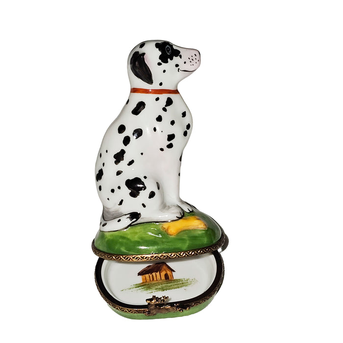 Dalmatian Dog Collectible Box Porcelain Limoges dog French Trinket Box