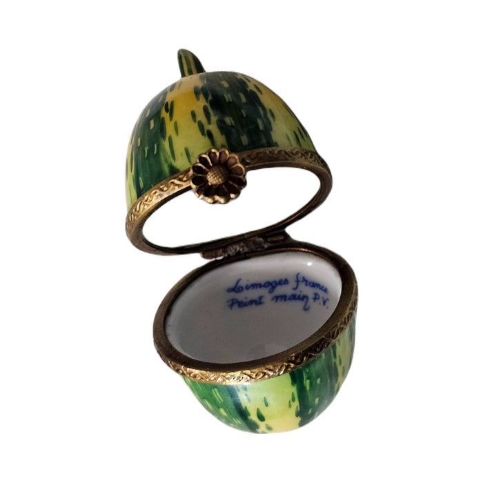 Hand-painted Green Gourd Limoges box, French artistry for lovers of fine art