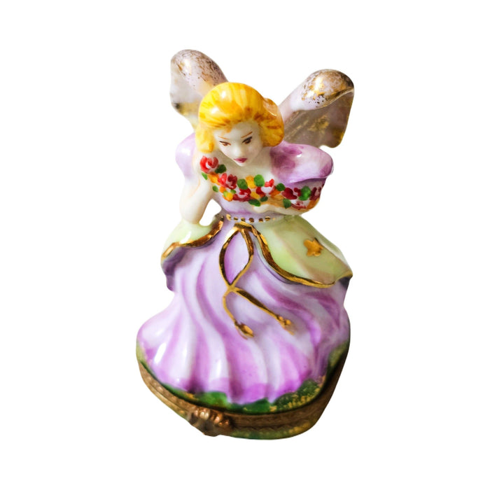 Gift idea for someone who loves France: Pink Angel with Flowers Limoges box