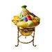 Bowl of Fruit Pineapple on Gold Stand Limoges box painted by hand in Limoges, France, a gift to treasure