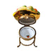 Fine art lovers will admire this Bowl of Fruit Pineapple on Gold Stand Limoges box