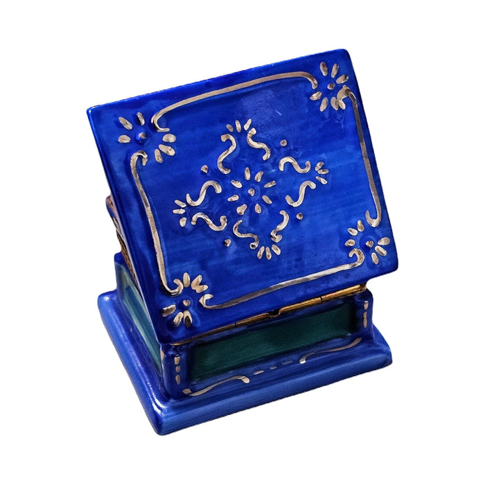 Every brushstroke by hand on the Blue Christmas Toy Limoges box from France