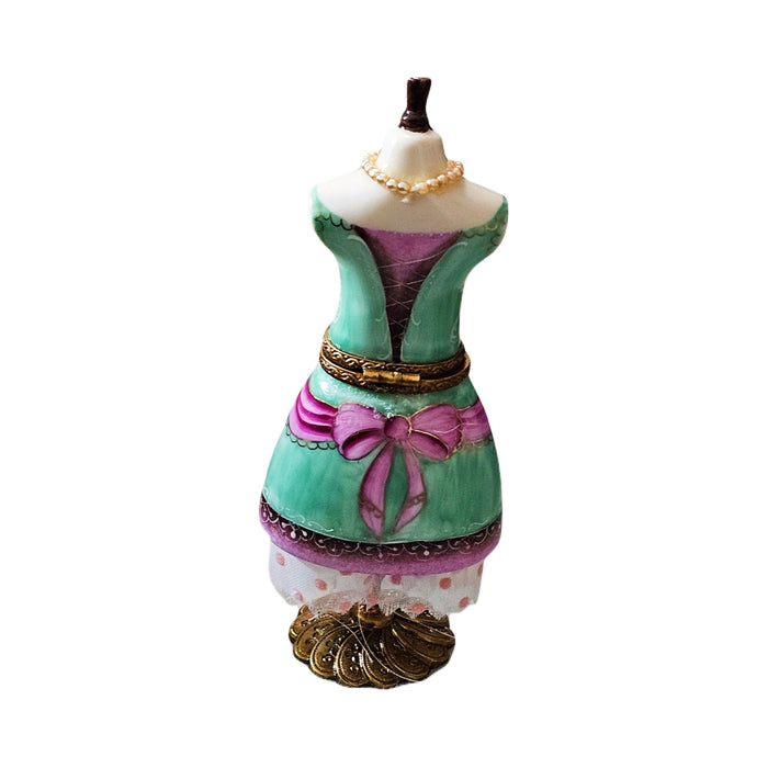 The painter's artistry shows on this Pastel Dress on Form Stand USA Limoges box