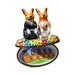 Artisan-painted Wedding Rabbits Limoges box from France, a cherished collectible