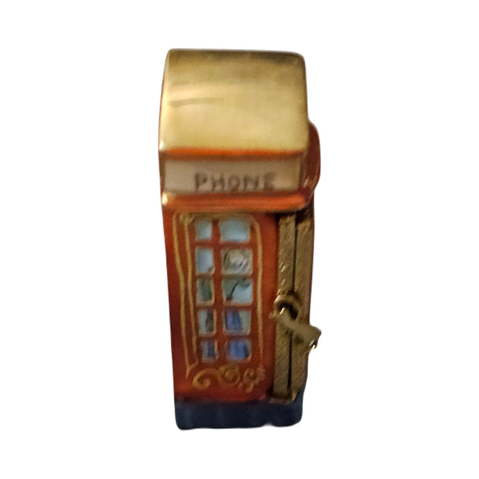 Hand-painted Charming British Phone Booth Limoges box, French artistry for lovers of fine art