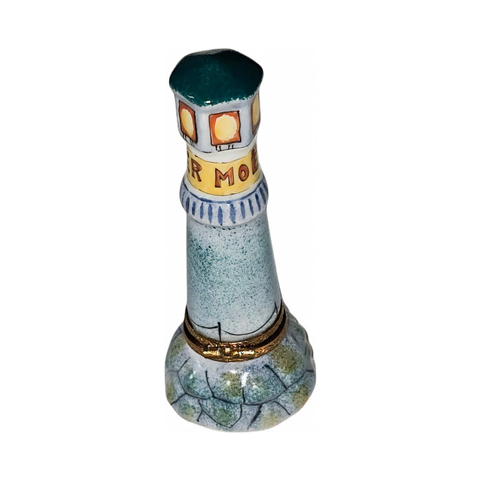 Every brushstroke by hand on the Ker Moet Bue Light House Limoges box from France