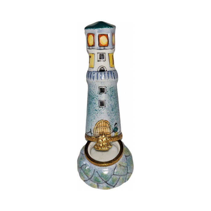 Ker Moet Bue Light House Limoges box painted by hand in Limoges, France, a gift to treasure