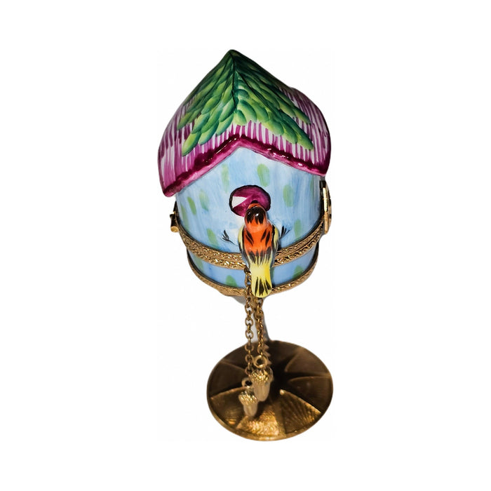 The Whimsical Bird House in Stand, a Limoges keepsake with true French charm