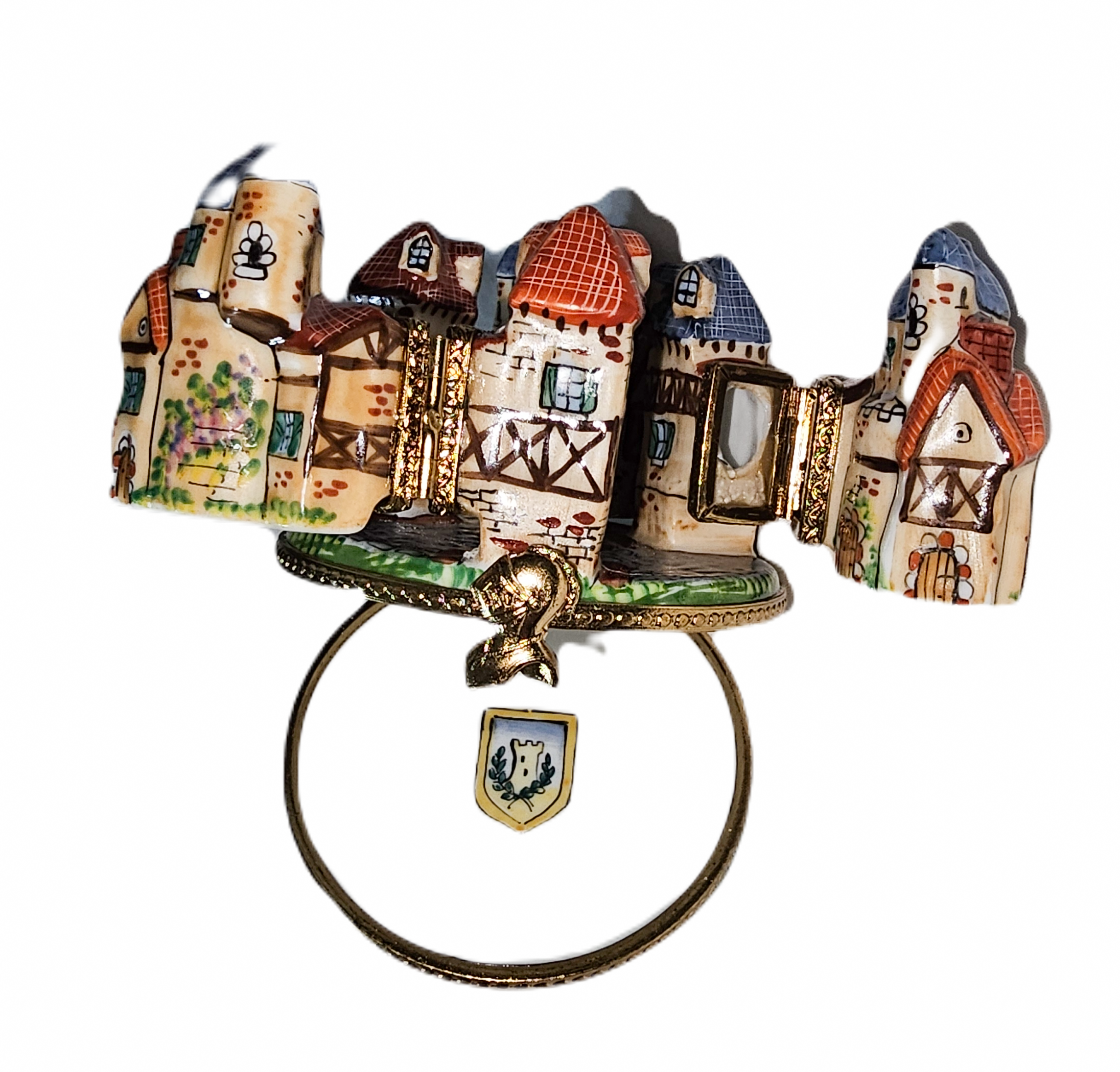 4 Hinged Medieval Village Limoges Box – Handcrafted French Porcelain