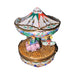 Painted details on the White Carousel Bumper Cars Merry Go Round Limoges box, French art in miniature