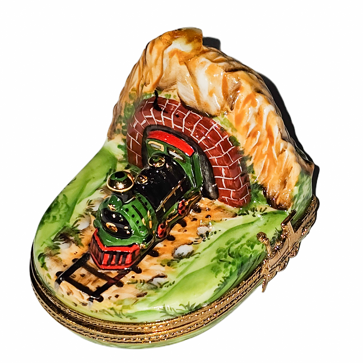 Toothpaste Box Train Train in Tunnel Limoges Box – Authentic French Porcelain