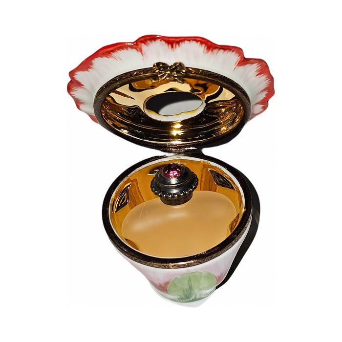 Fine French craftsmanship on the Yellow Flower with Perfume Heart Inside Limoges box, painted by hand