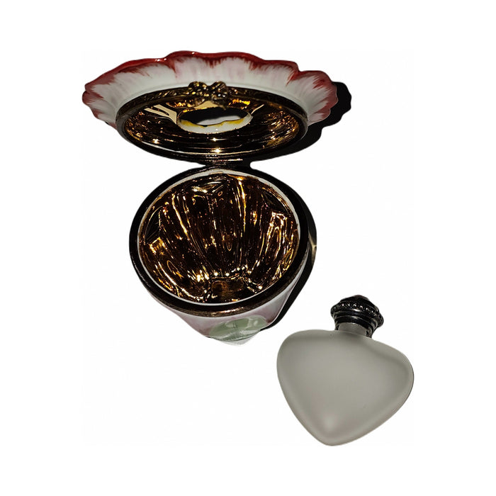 Collectible Yellow Flower with Perfume Heart Inside Limoges box with artisan brushwork