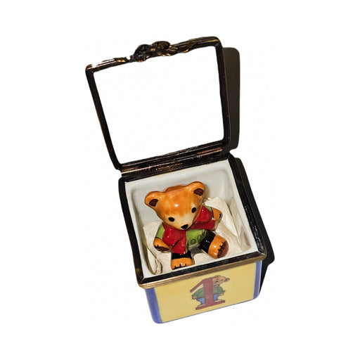 The Teddy Bear in Block, a Limoges keepsake with true French charm