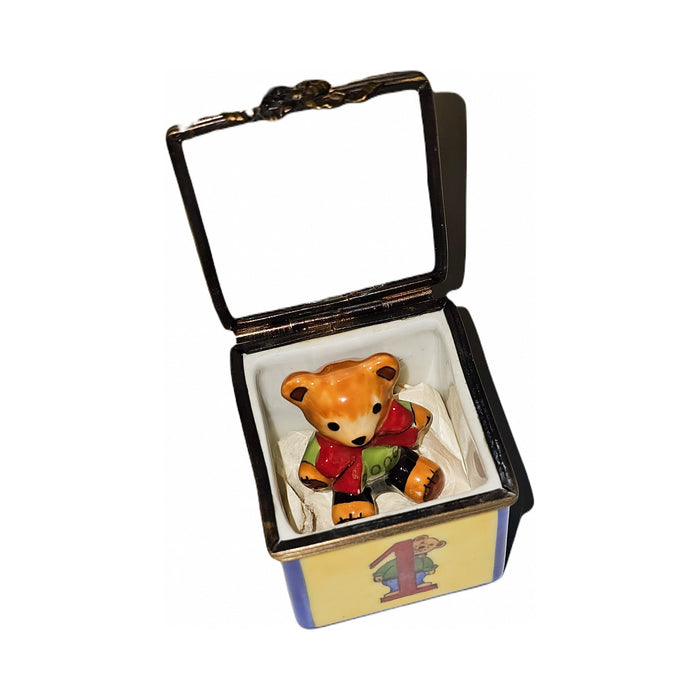 The Teddy Bear in Block, a Limoges keepsake with true French charm