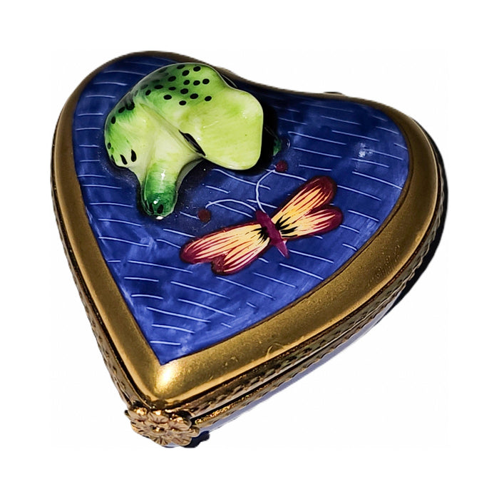 The Frog on Water Heart, a Limoges keepsake with true French charm