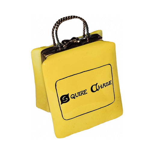 Limoges Boutique presents the Squire Chase Shopping Bag, a genuine Limoges box painted by hand in France