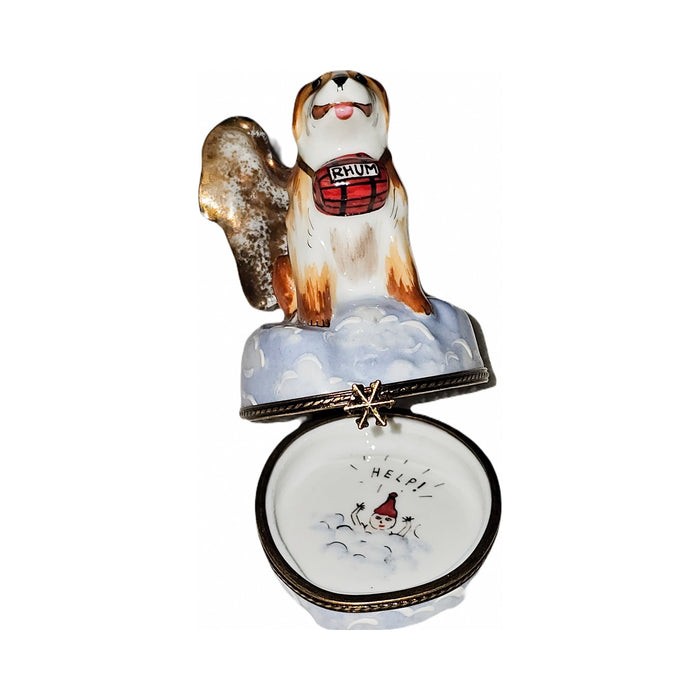 The painter's artistry shows on this Angel Dog Rescue Limoges box