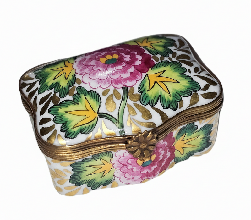 Floral Elegance for Collectors Porcelain Limoges shaped French Trinket Box