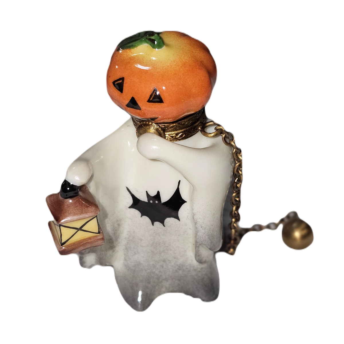 Jack O Lantern Head Ghost Limoges Box – Handcrafted Porcelain