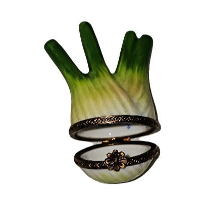 Fine French craftsmanship on the Fennel Limoges box, painted by hand