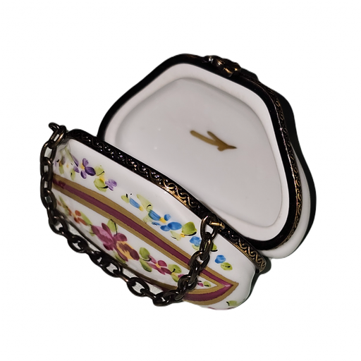 Red Floral Purse Delight Porcelain Limoges purse French Trinket Box