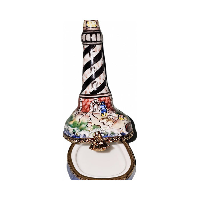 Fine art lovers will admire this Spiral Lighthouse Limoges box