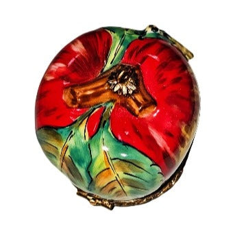 Apple with Bee Large Unsigned Limoges box, an heirloom-quality piece for collectors