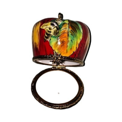 Apple with Bee Large Unsigned Limoges box painted by hand in Limoges, France, a gift to treasure