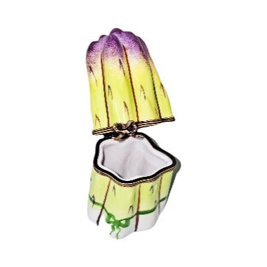 Every brushstroke by hand on the Large Asparagus Limoges box from France