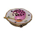 Fine French craftsmanship on the Cherry Cheesecake Pastry on Plate Limoges box, painted by hand