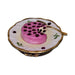 Painted details on the Cherry Cheesecake Pastry on Plate Limoges box, French art in miniature