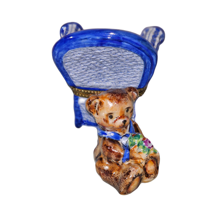 Gift idea for someone who loves France: Removable Teddy Bear in Blue Shair Limoges box