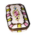 The painter's artistry shows on this Pink Green Flowers Rectangular Limoges box